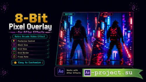 Videohive - 8-Bit Pixel Overlay for After Effects - Retro Arcade Video Effect - 63033228 - Project for After Effects