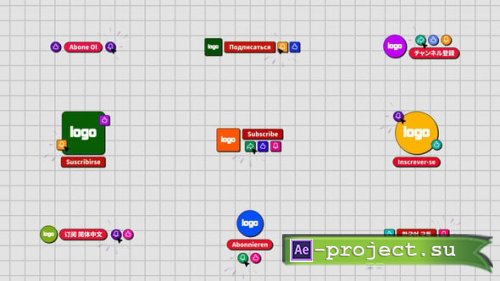 Videohive - Retro Pop Style Subscribe Buttons Pack - 62874615 - Project for After Effects