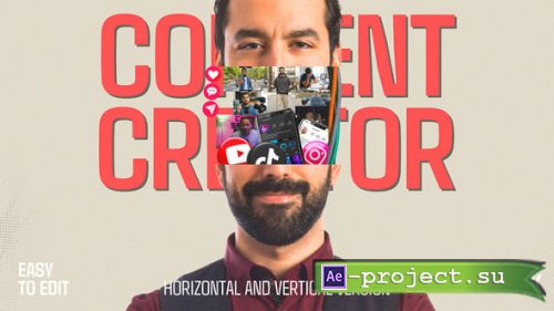 Videohive - Modern Content Creator Intro | Collage Promo | Horizontal and vertical - 63020559