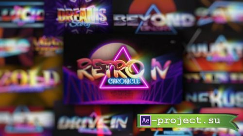 Videohive - 80s Retro Synthwave Neon Text Openers Pack | 250 Cyberpunk VHS Nostalgia Title Animation Effects - 63036462