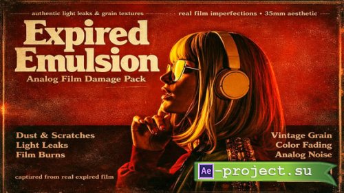Videohive - Expired Emulsion Overlays Analog Film Damage Pack For DaVinci Resolve - 63033803