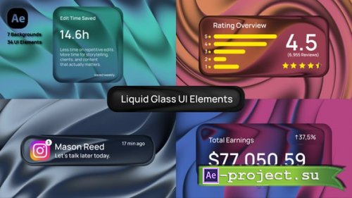 Videohive - Liquid Glass UI Elements - 63049917 - Project for After Effects