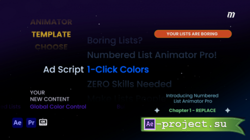 Videohive - Text List Animation - 62975972 - Project for After Effects