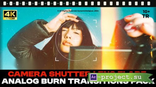 Videohive - Film Burn & Camera shutter Lens Flare FX Transitions Bundle - 63068626