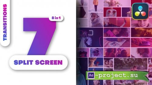 Videohive - Multiscreen Transitions - 7 Split Screen - 62873243 - Project for After Effects