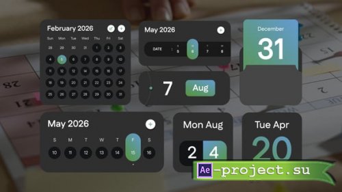 Videohive - Calendar Dark Mode - 63096542 - Project for After Effects