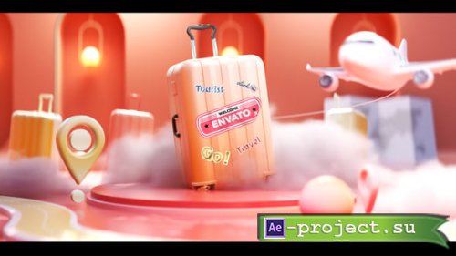Videohive - 3D Travel Vacation Promo Suitcase Journey Logo Intro - 63182600 - Project for After Effects
