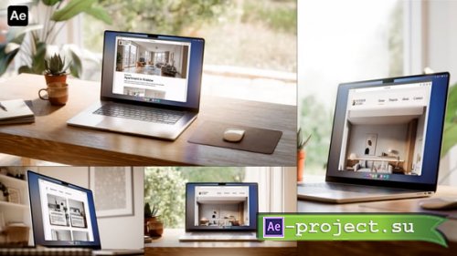 Videohive - Laptop Screen Mockup � Scandinavian Interior with Garden | 6-SET AE Template - 63197859