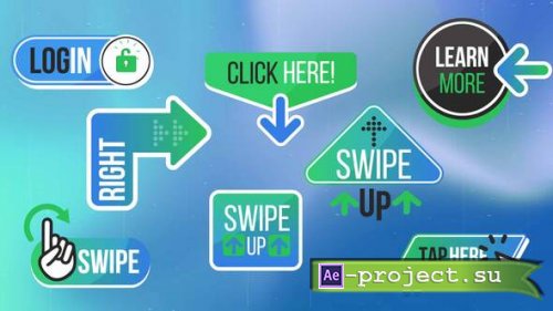Videohive - Swipe Up Tap Arrows UI Social Media Elements Interface - 63237156 - Project for After Effects