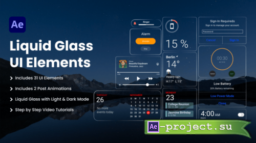 Videohive - Phone UI Elements (Liquid Glass Style) - 63285880 - Project for After Effects
