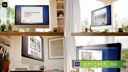 Videohive - Computer Screen Mockup � Scandinavian Interior with Garden | 6-SET AE Template - 63360903
