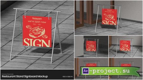 Videohive - Restaurant Stand Signboard Mockup - 63360019 - Project for After Effects