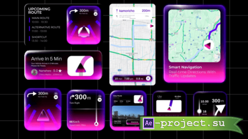 Videohive - Modern Widget Maps UI Kit After Effect - 63399722 - Project for After Effects