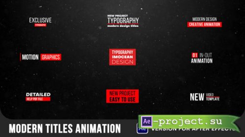 Videohive - Modern Titles Animation - 63400934 - Project for After Effects