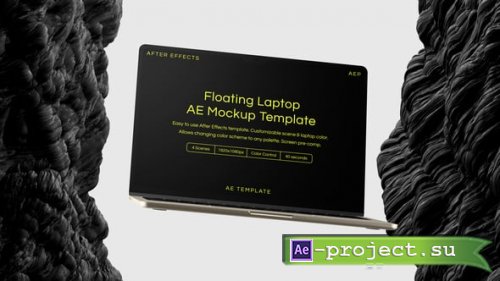 Videohive - Floating Laptop Pro Rocky Screen Mockup Template - 63382165 - Project for After Effects