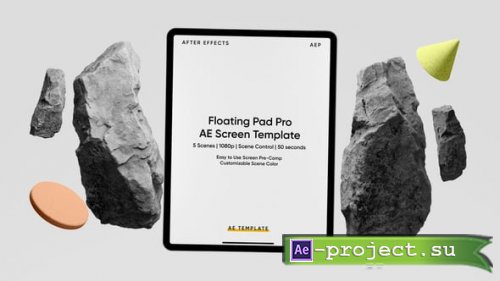 Videohive - Floating Pad Pro Rocky Scene AE Screen Template - 63382376 - Project for After Effects