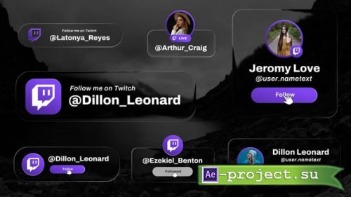 Videohive - Twitch Liquid Glass Lowerthirds - 63542079 - Project for After Effects