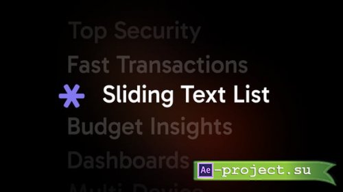Videohive - Sliding Text List - 63567134 - Project for After Effects
