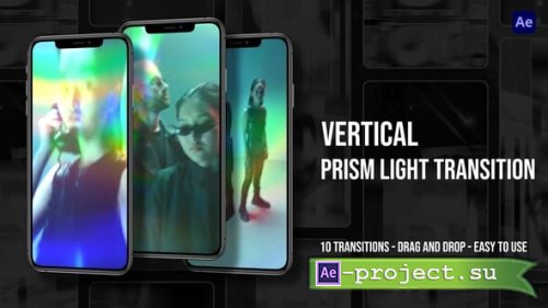 Videohive - Vertical Prism Light Transitions - 63602826 - Project for After Effects