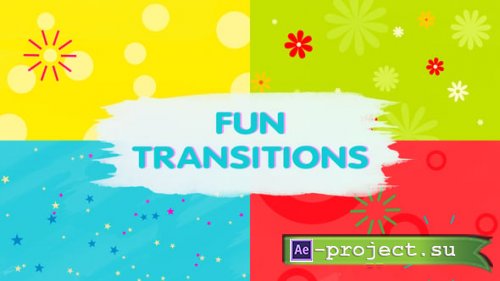 Videohive - Fun Brush Strokes TransitionsAE - 38480495 - Project for After Effects