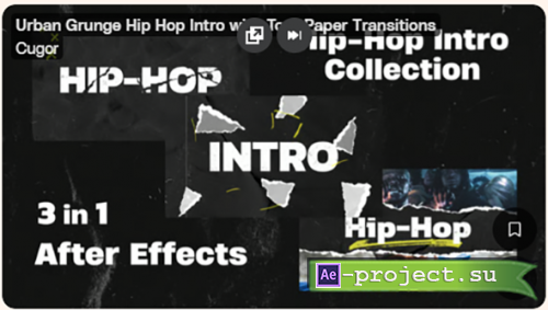 Videohive - Urban Grunge Hip Hop Intro with Torn Paper Transitions - 63663605 - Project for After Effects
