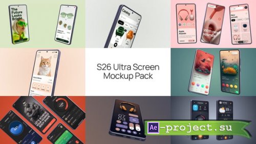 Videohive - S26 Ultra Screen Mockup Pack - 63706004 - Project for After Effects