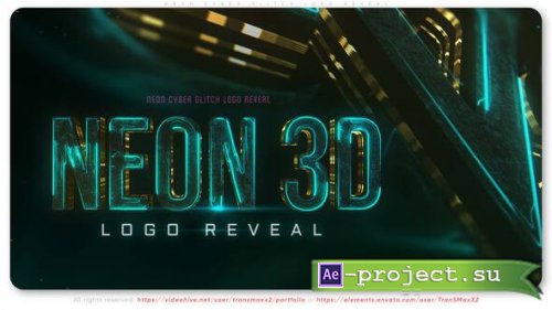 Videohive - Neon Cyber Glitch Logo Reveal - 63718238 - Project for After Effects