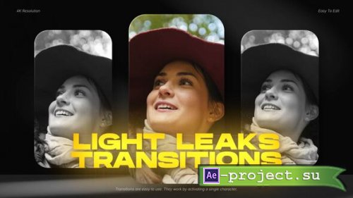 Videohive - Light Leaks Transitions for Reels & Shorts - 63761286 - Project for After Effects