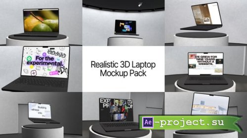 Videohive - Realistic 3D Laptop Mockup Pack - 63804443 - Project for After Effects