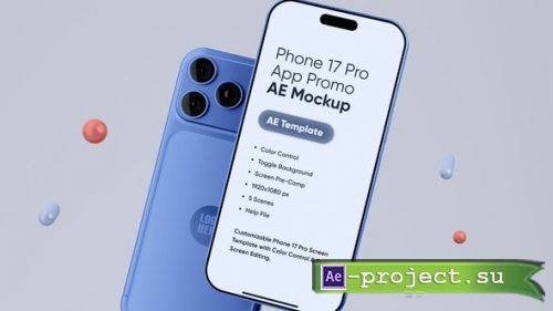 Videohive - Phone 17 Pro App Promo Screen Mockup Template - 64116985 - Project for After Effects