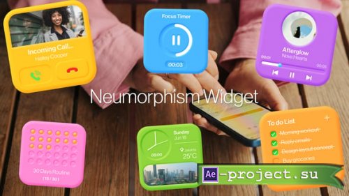 Videohive - Modern Neumorphism UI Widgets Pack - 64219217 - Project for After Effects
