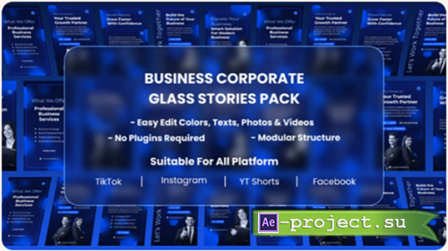 Videohive - Business Corporation Glass Stories Pack. - 64279799 - Project for After Effects
