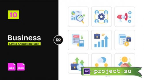 Videohive - Business Icons Pack | After Effects & Lottie Animation - 64366676 - Project for After Effects