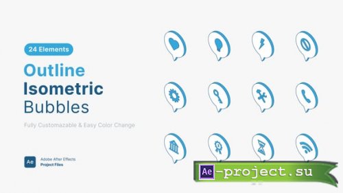 Videohive - Outline Isometric Bubbles - 64299366 - Project for After Effects