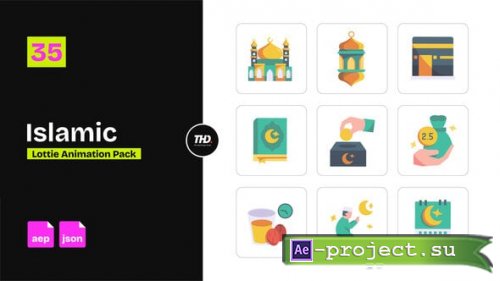 Videohive - Islamic Icons Pack | After Effects & Lottie Animation - 64390401 - Project for After Effects