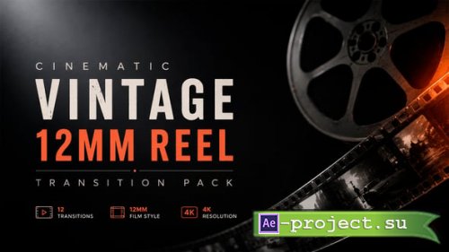 Videohive - Cinematic Vintage 12mm Reel Transition Pack For DaVinci Resolve - 64441337