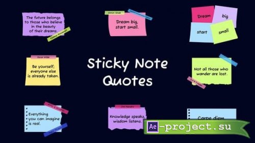 Videohive - Sticky Note Quotes | AE - 64676027 - Project for After Effects