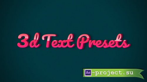 Videohive - 3D Text Presets - 64717743 - Project for After Effects