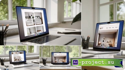 Videohive - Laptop Pro Mockup - Minimalistic Interior - 6-SET AE Template - 64745920 - Project for After Effects