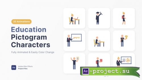 Videohive - Education Pictogram Icons - 63146842 - Project for After Effects