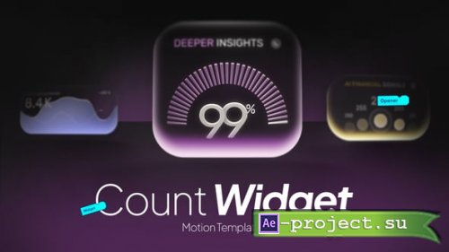 Videohive - Glass Widget Count Up - 64897177 - Project for After Effects