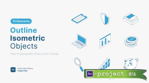 Videohive - Outline Isometric Icons - 64875532 - Project for After Effects