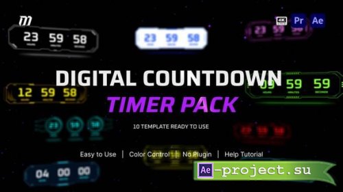 Videohive - Digital Countdown Timer Pack for After Effects & Premiere Pro - 65054579