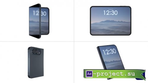 Videohive - Foldable Phone Screen Mockup - 5 SET After Effects Template - 65168619