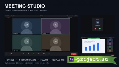 Videohive - Meeting Studio | Video Conference UI - 65190883 - Project for After Effects