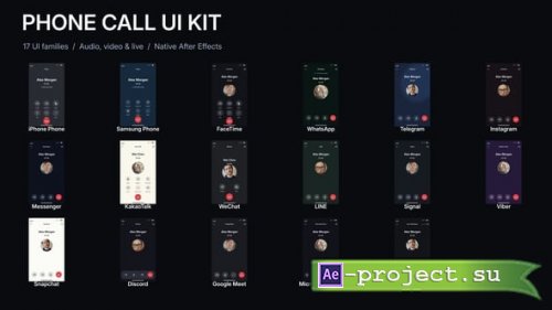 Videohive - Phone Call UI Kit | 17 Mobile Call Interfaces - 65191032 - Project for After Effects