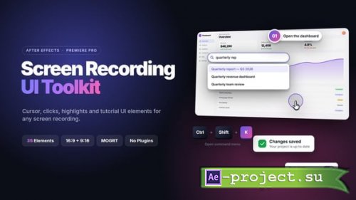 Videohive - Screen Recording UI Toolkit | Cursor, Clicks & Tutorial Elements - 65206672