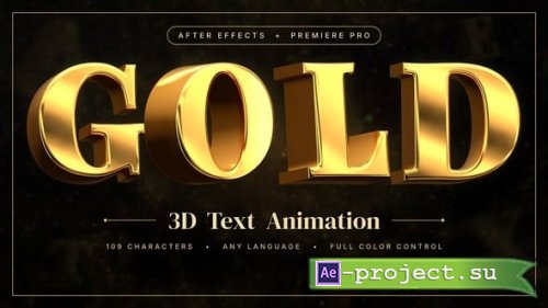 Videohive - Luxury 3D Gold Text - 65533629 - Project for After Effects
