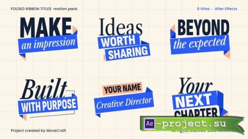 Videohive - Folded Ribbon Titles - 65561451 - Project for After Effects