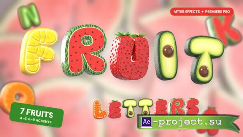 Videohive - Realistic 3D Fruit Letters - 65561411 - Project for After Effects